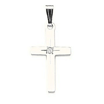 Solid Cross Pendant - Silver/Stainless
