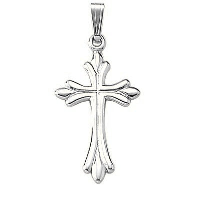 Solid Fancy Cross Pendant - Silver/Stainless