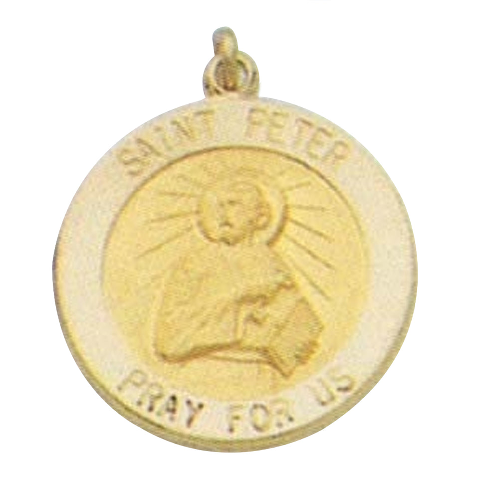 14K Gold Saint Peter the Apostle Religious Medal