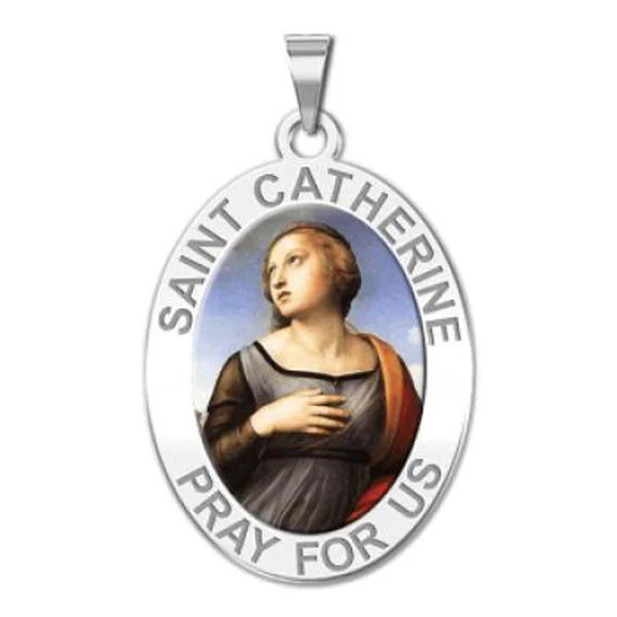 Saint Catherine of Alexandria OVAL Medal "Color"