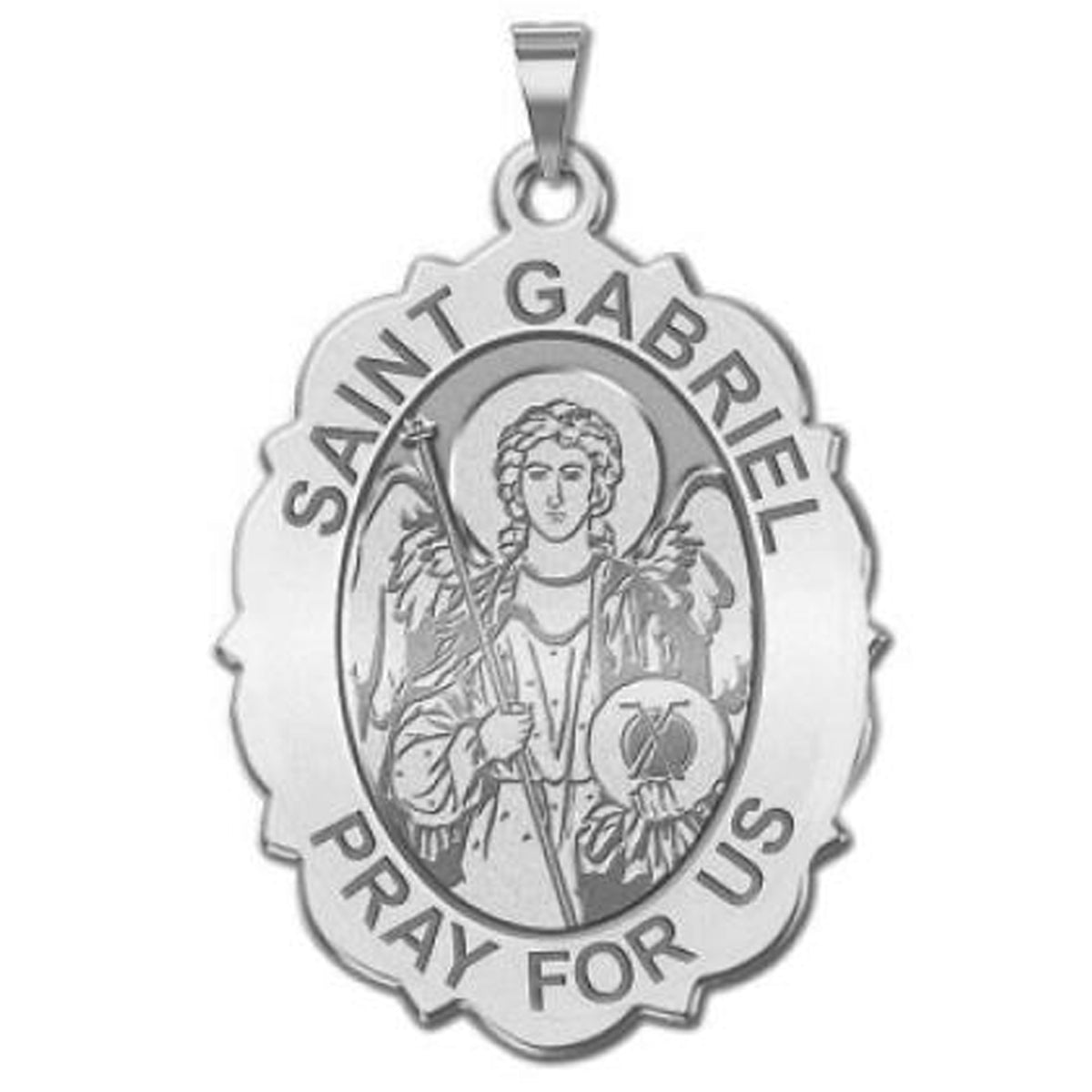 Saint Gabriel Scalloped Medal