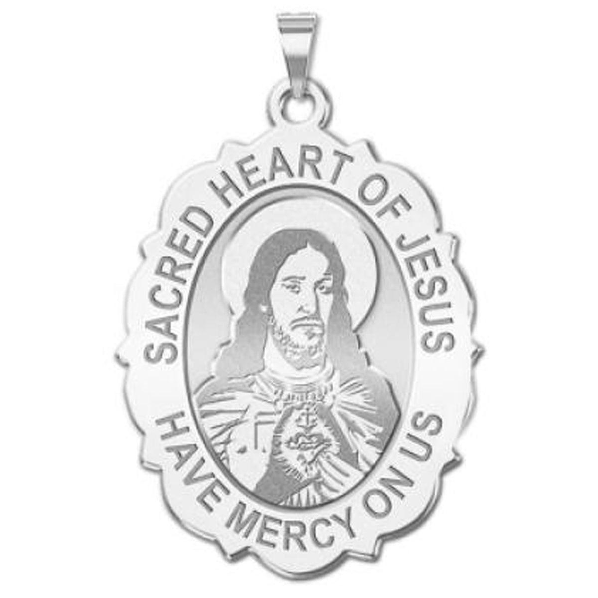 Sacred Heart of Jesus Scalloped Medal