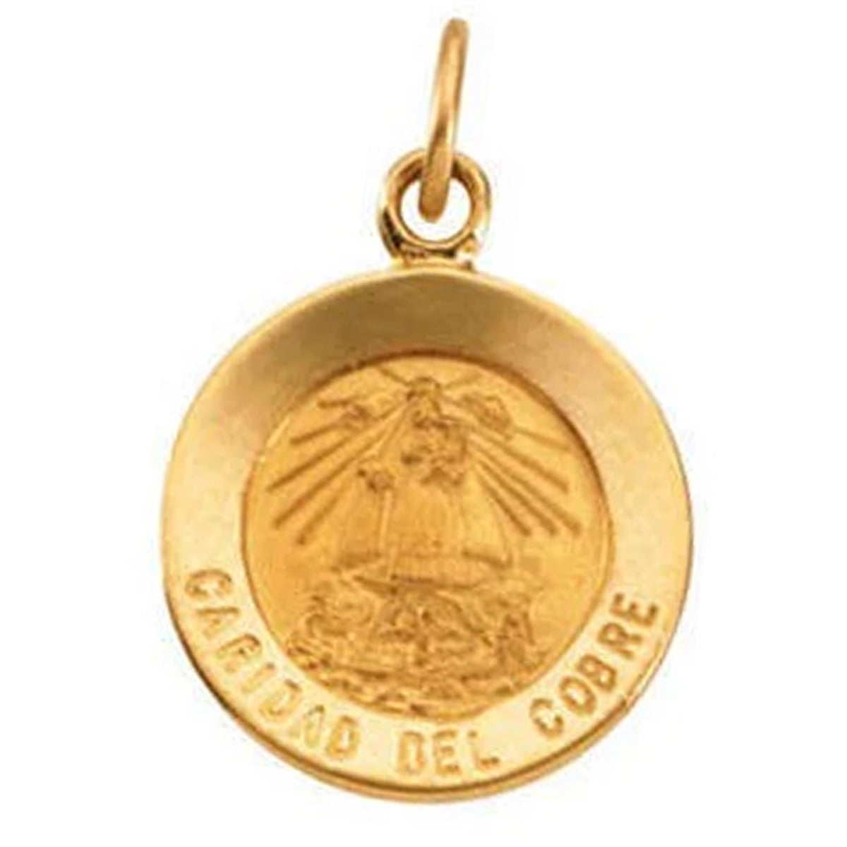14K Gold Caridad Del Cobre Religious Medal