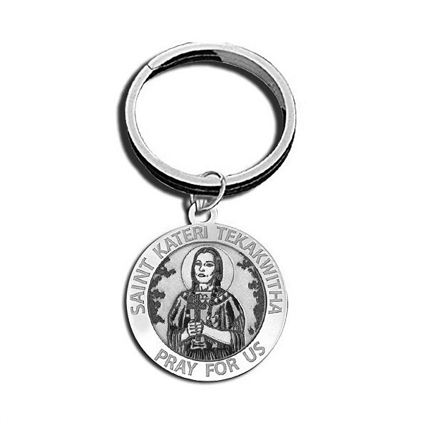 Saint Kateri Tekakwitha Religious Engravable Keychain