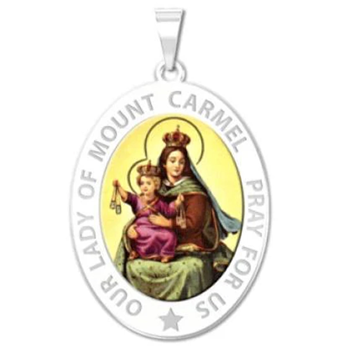 Our Lady of Mount Carmel Medal OVAL "Color"