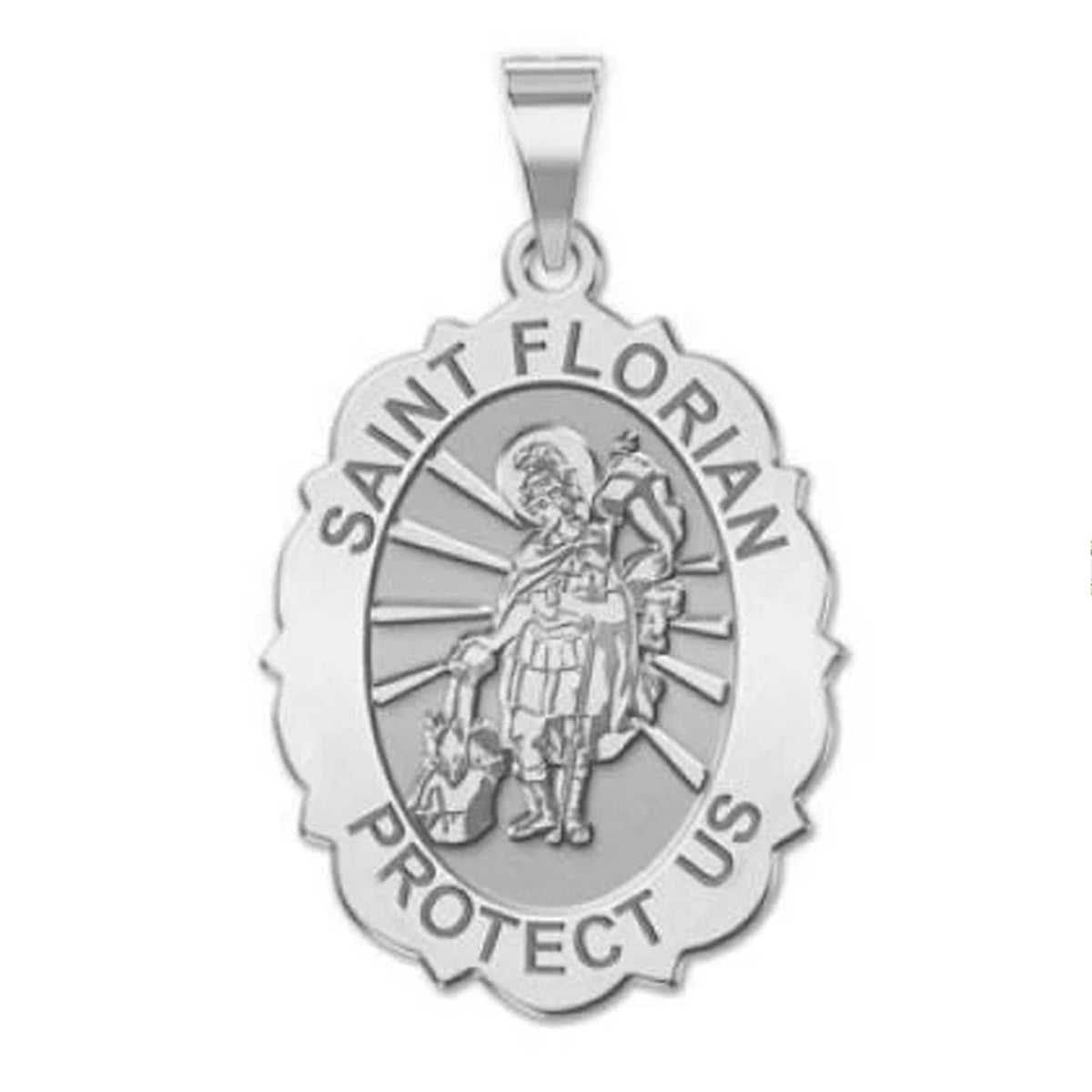 Saint Florian Scalloped Medal