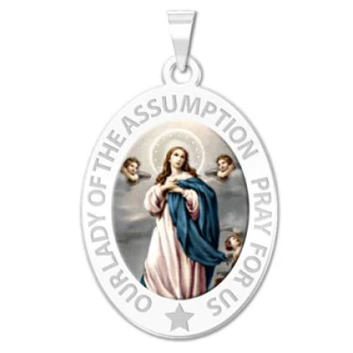 Our Lady of the Assumption Medal OVAL "Color"