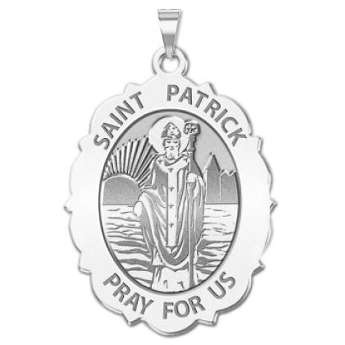 Saint Patrick Medal Scalloped OVAL