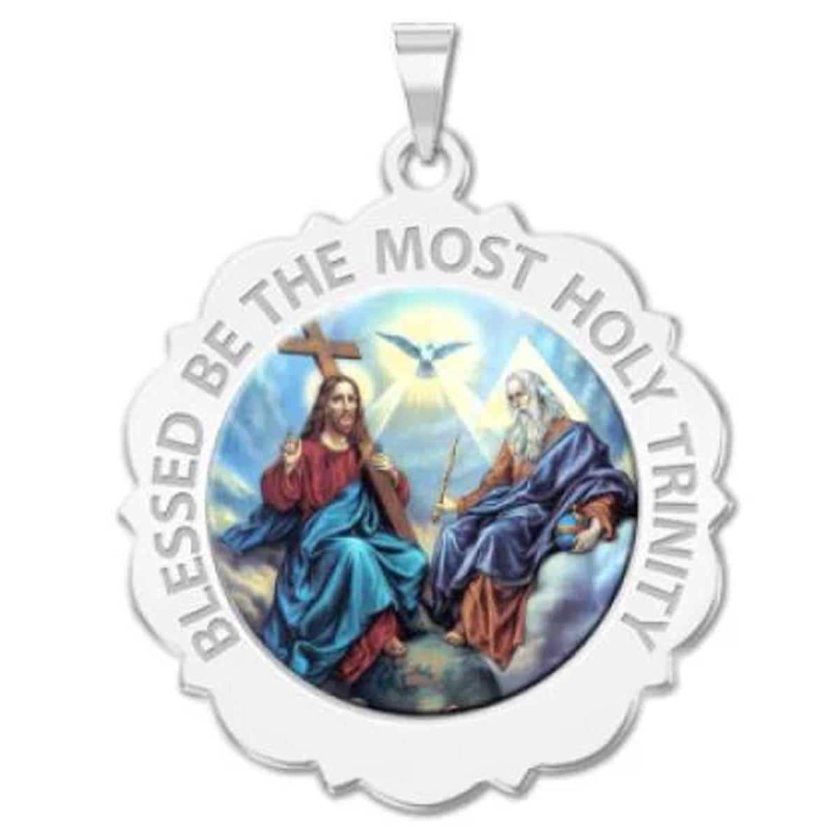 Holy Trinity Scalloped Medal "Color"