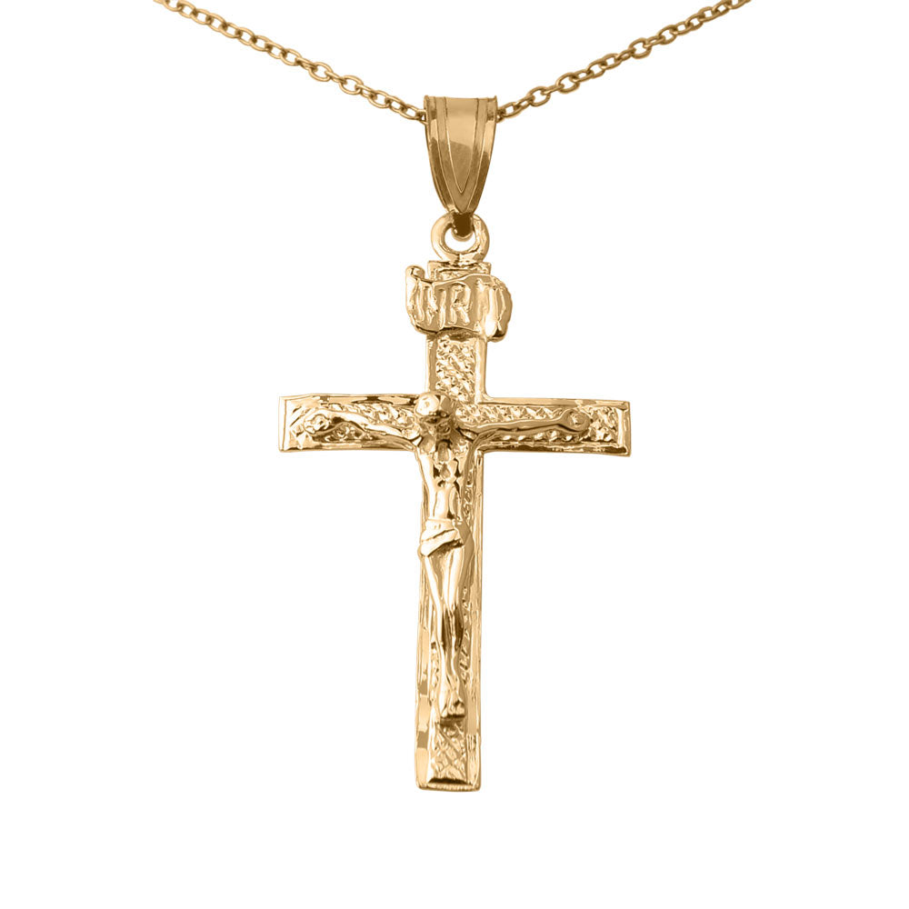 14k INRI Crucifix Pendant