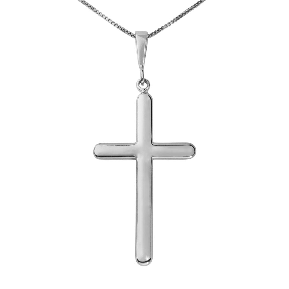 14k White Gold Cross Pendant