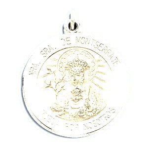 Our Lady of Montserrate Religious Medal - Silver