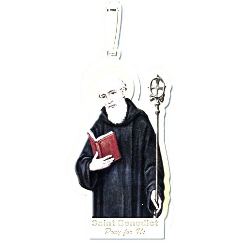 Saint Benedict Outlined Medal "Color" - Silver