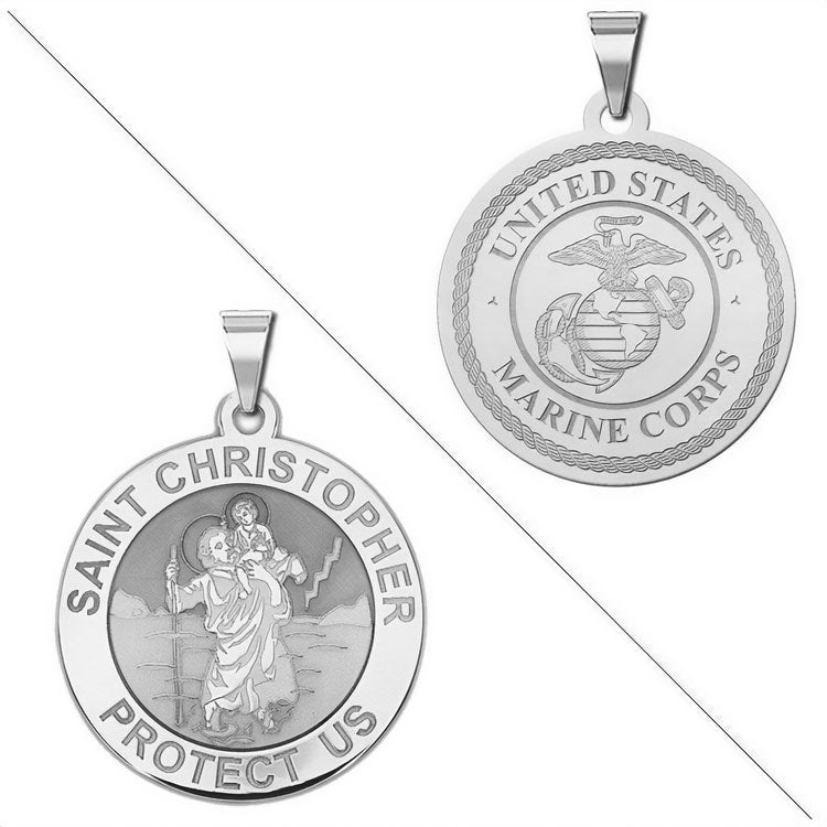 Saint Christopher Doubledside MARINES Medal