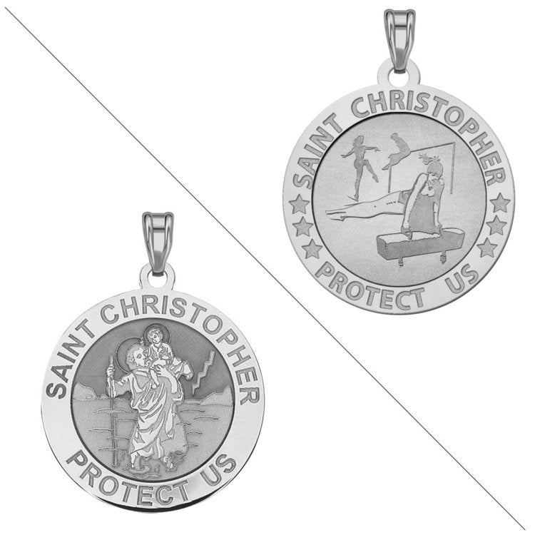 Gymnastics- Saint Christopher Doubledside Sports Religious Medal "EXCLUSIVE"