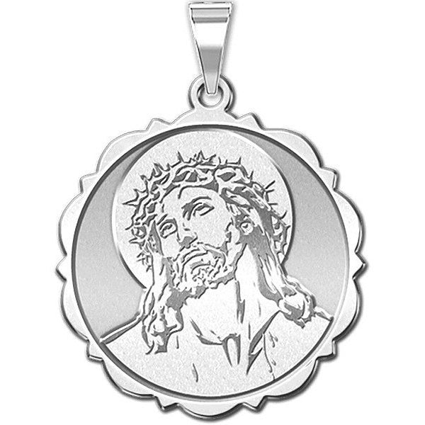 Ecce Homo Scalloped Round Medal