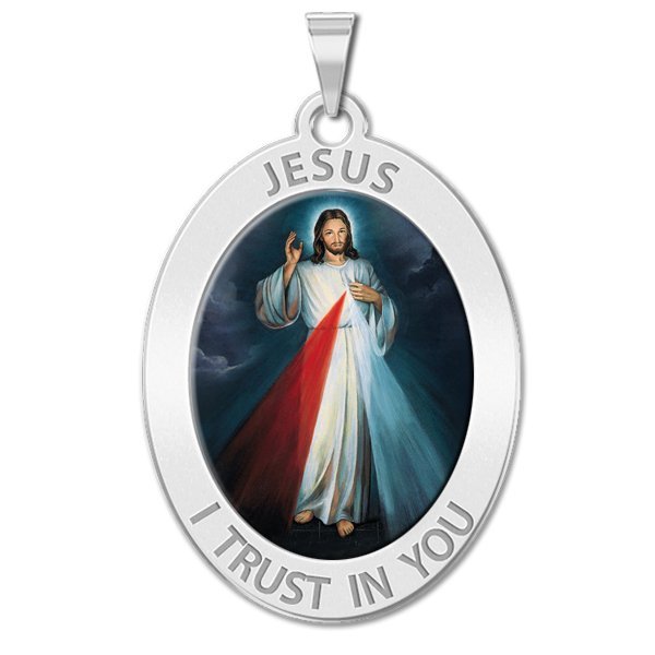 Divine Mercy Oval Medal "Color"