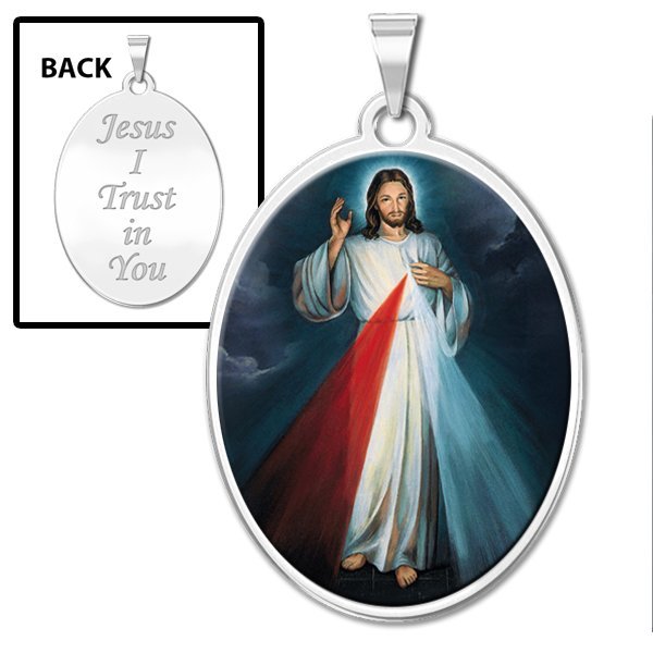 Divine Mercy Oval Medal "Color"