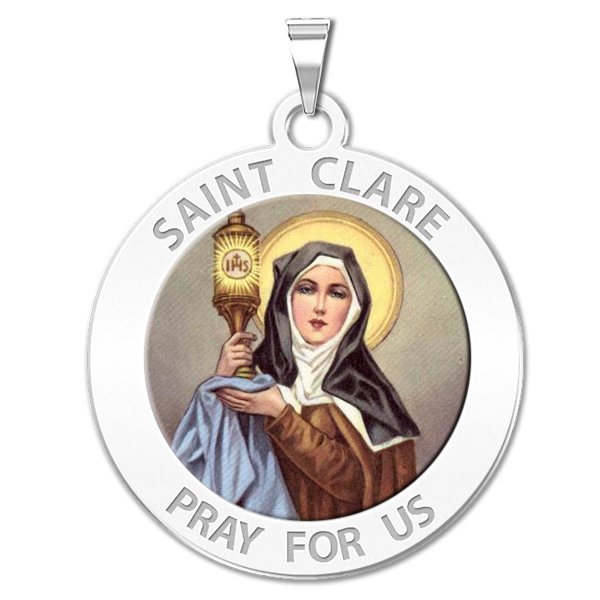 Saint Clare of Assisi Medal - "Color"