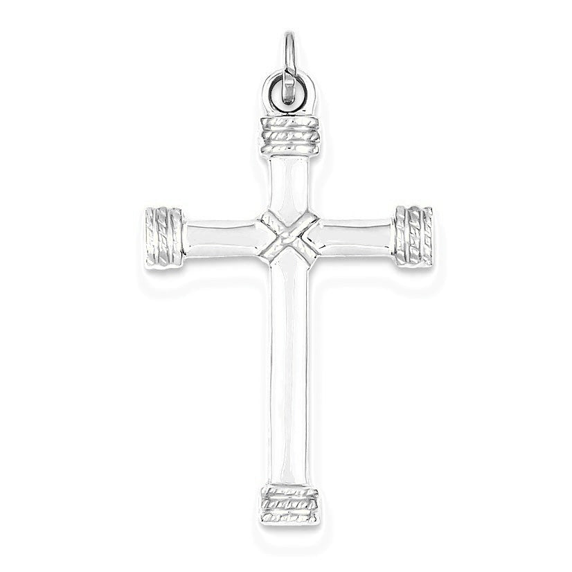Gold-plated Rope Cross Pendant - Silver/Stainless