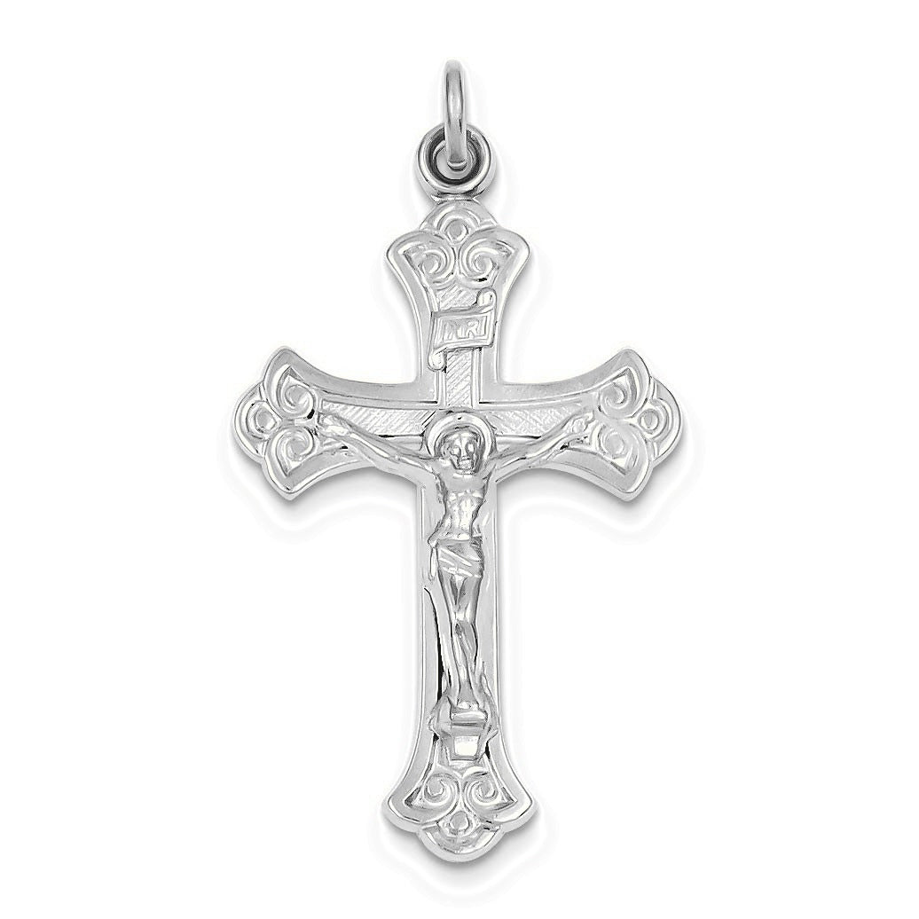 24k Gold -plated INRI Crucifix Pendant - Silver/Stainless