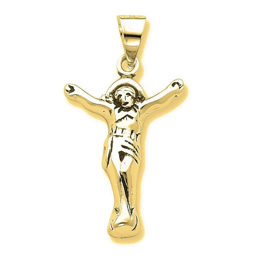 Antiqued Corpus (Crucified Christ) Pendant - Gold