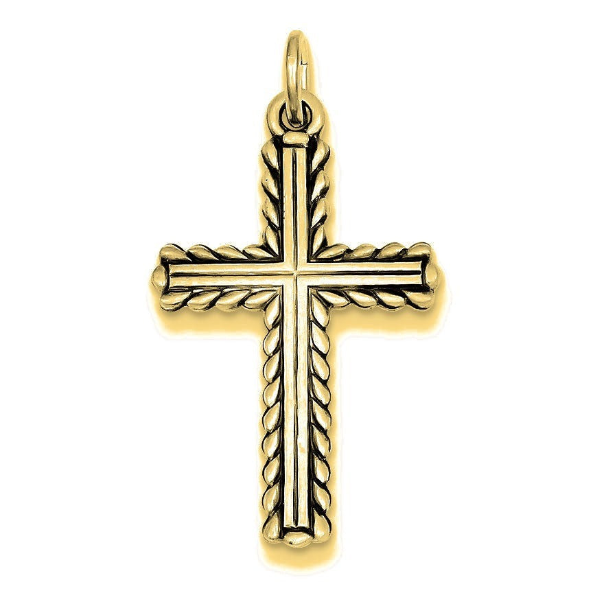 Antiqued Cross Charm - Gold