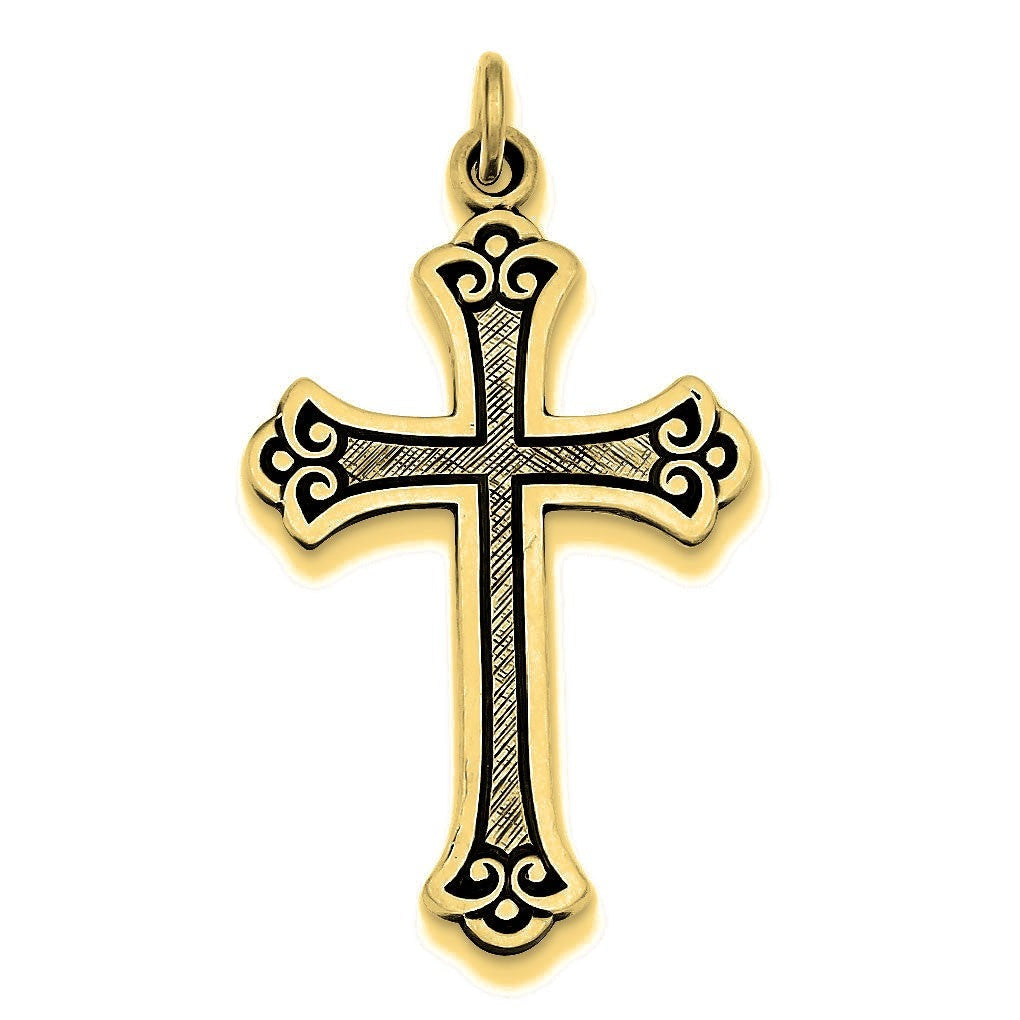 Antiqued Cross Pendant - Gold