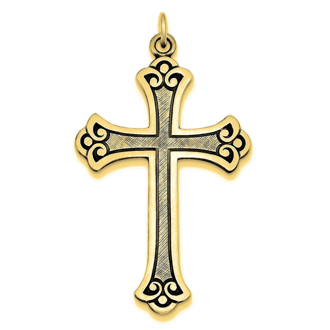 Antiqued Cross Pendant - Gold
