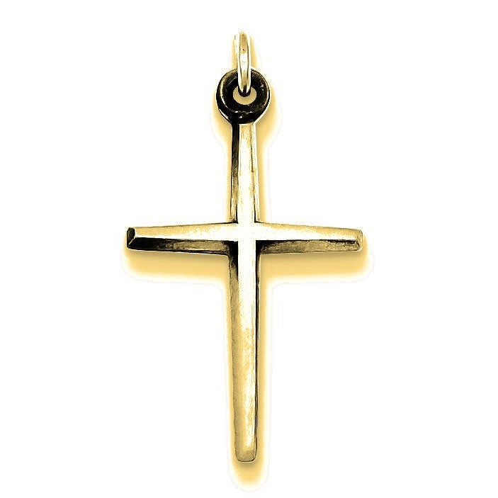 Antiqued Passion Cross Charm - Gold