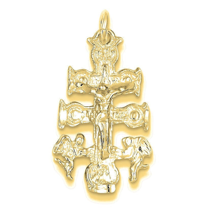 Cara Vaca Crucifix Pendant - Gold