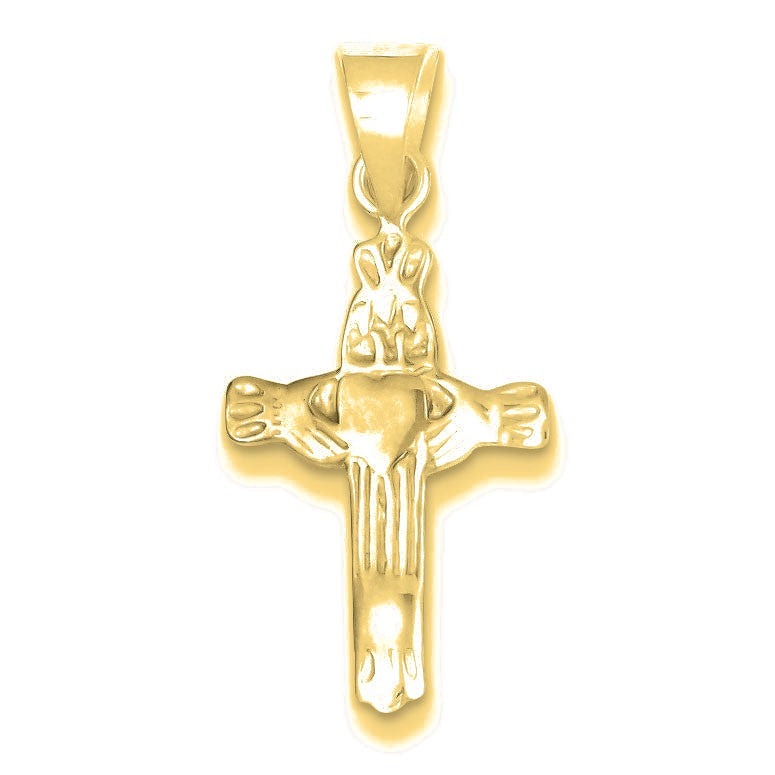 Claddagh Cross Charm - Gold