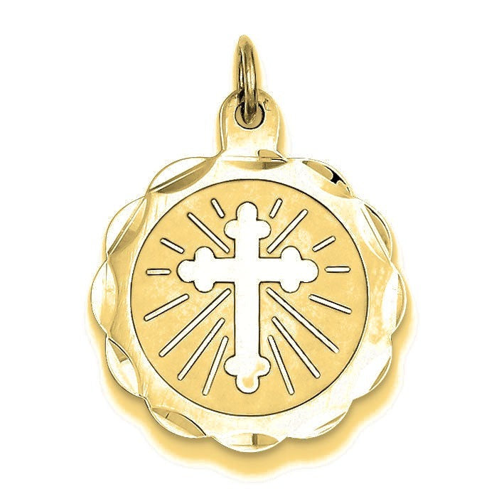 Cross Disc Charm - Gold