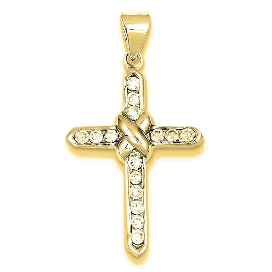 CZ Cross Charm - Gold