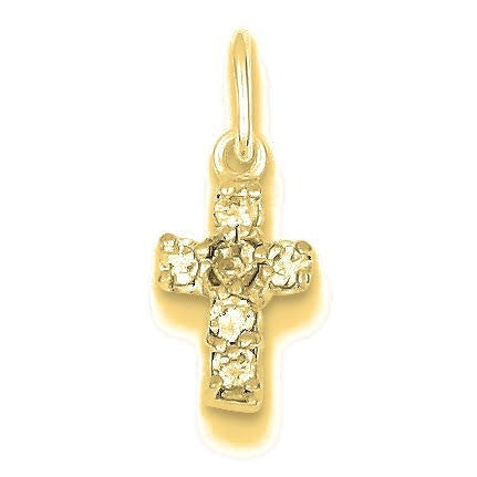 CZ Cross Charm - Gold