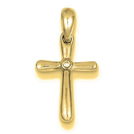 CZ Cross Pendant - Gold