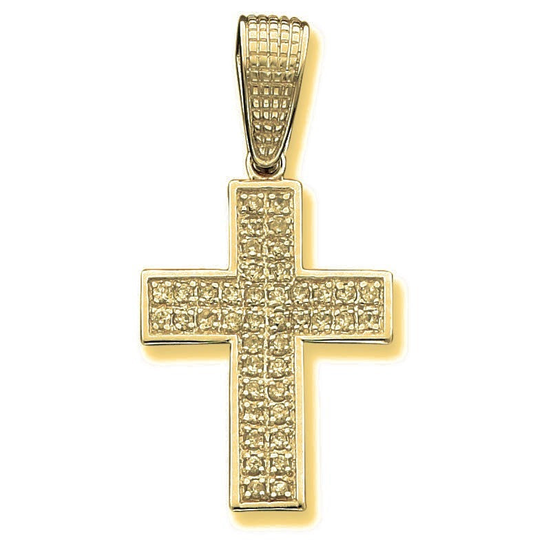 CZ Cross Pendant - Gold