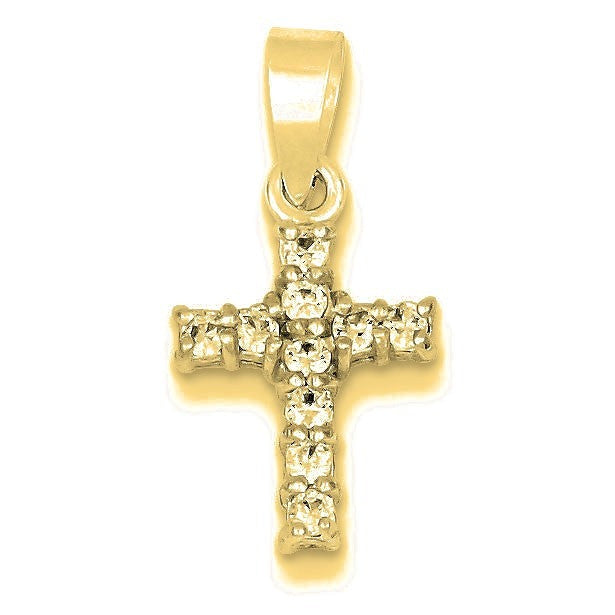 CZ Cross Pendant - Gold