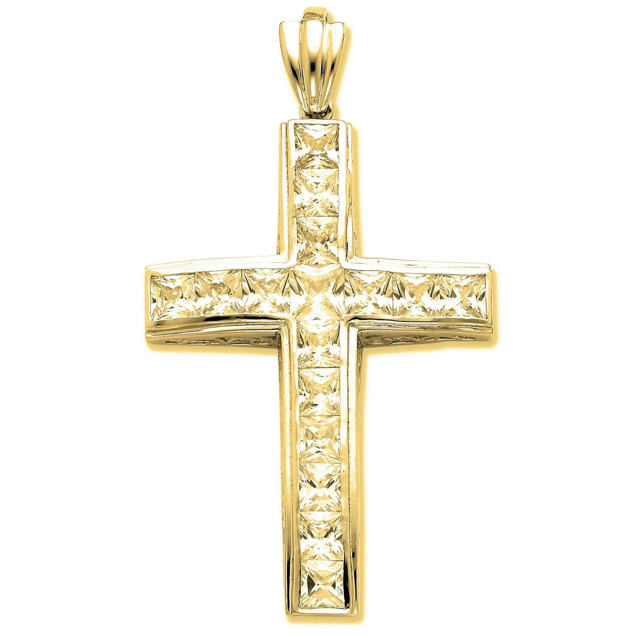 CZ Cross Pendant - Gold