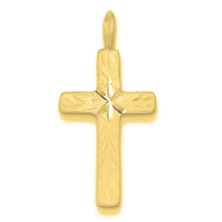 Diamond-cut Cross Pendant - Gold