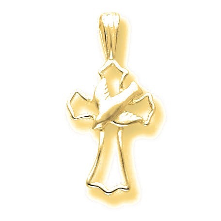 Dove Cross Pendant - Gold