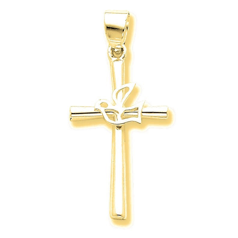 Dove Cross Pendant - Gold
