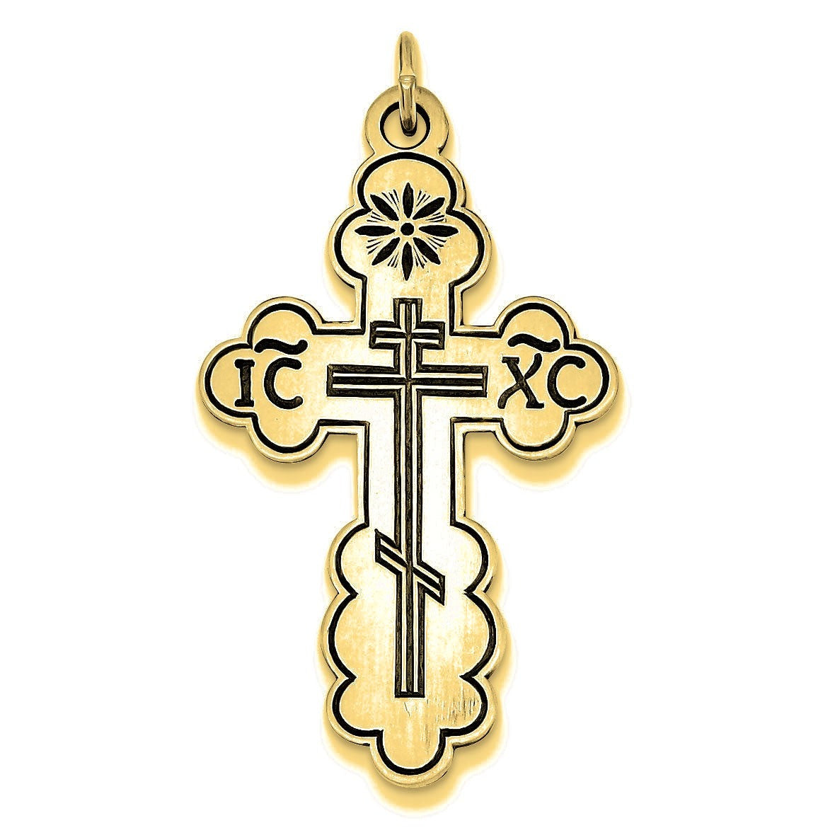Eastern Orthodox Cross Charm - Gold