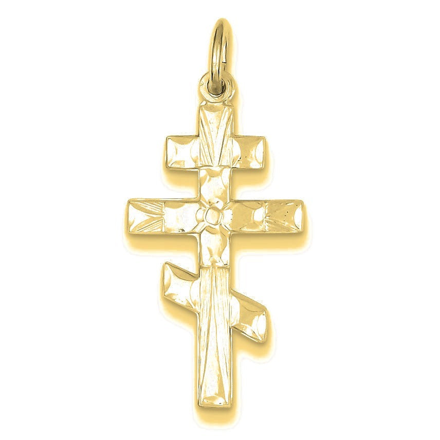Eastern Orthodox Cross Charm - Gold