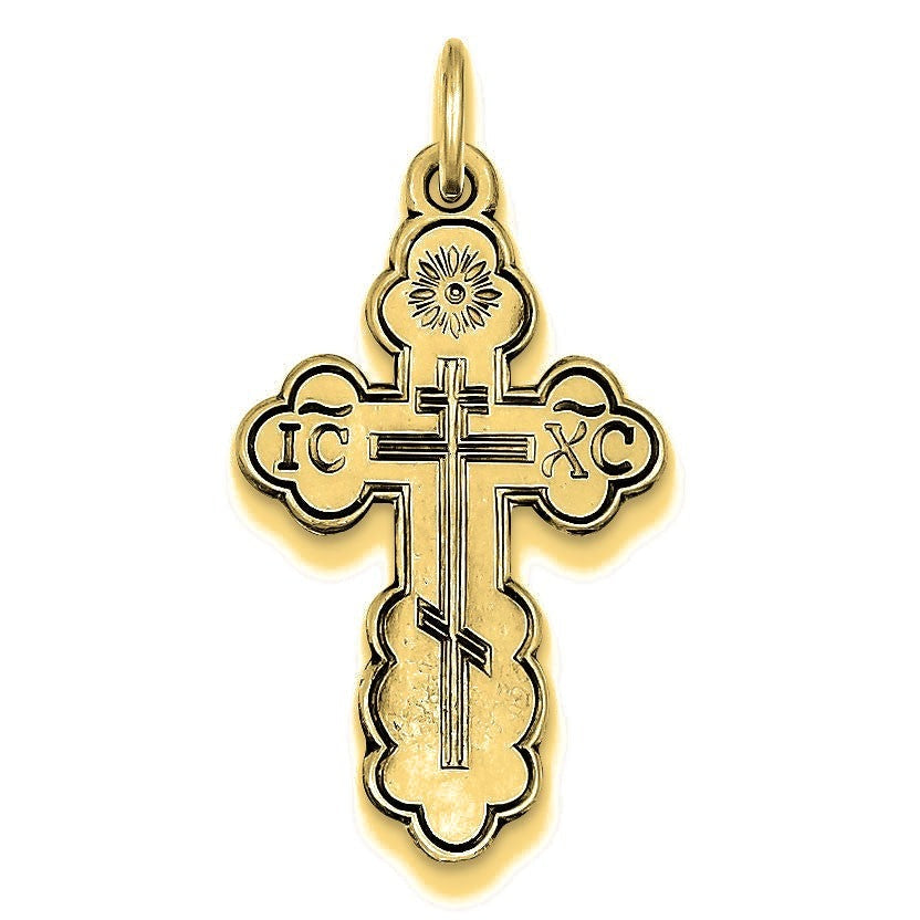 Eastern Orthodox Cross Charm - Gold