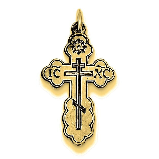 Eastern Orthodox Cross Charm - Gold