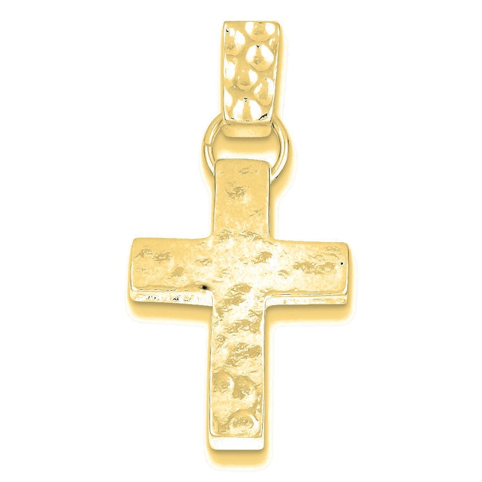 Hammered Cross Pendant - Gold