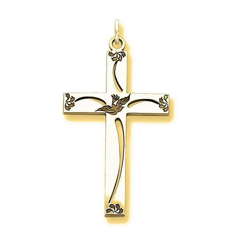 Laser Designed Cross Pendant - Gold