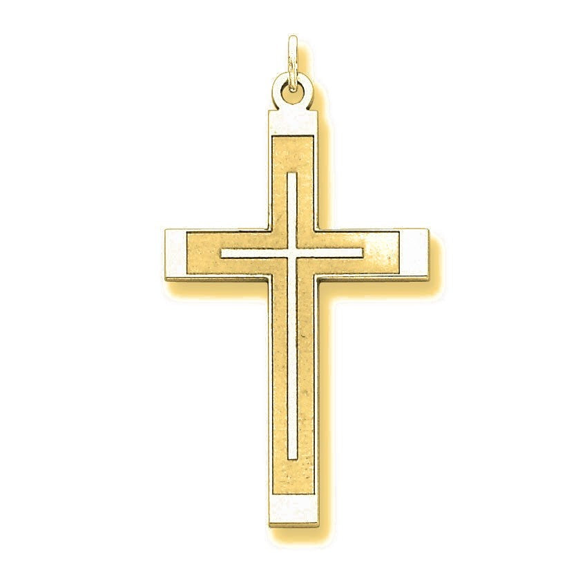 Laser Designed Cross Pendant - Gold