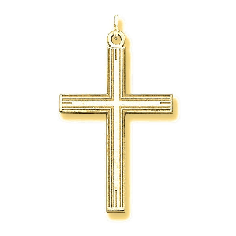 Laser Designed Cross Pendant - Gold